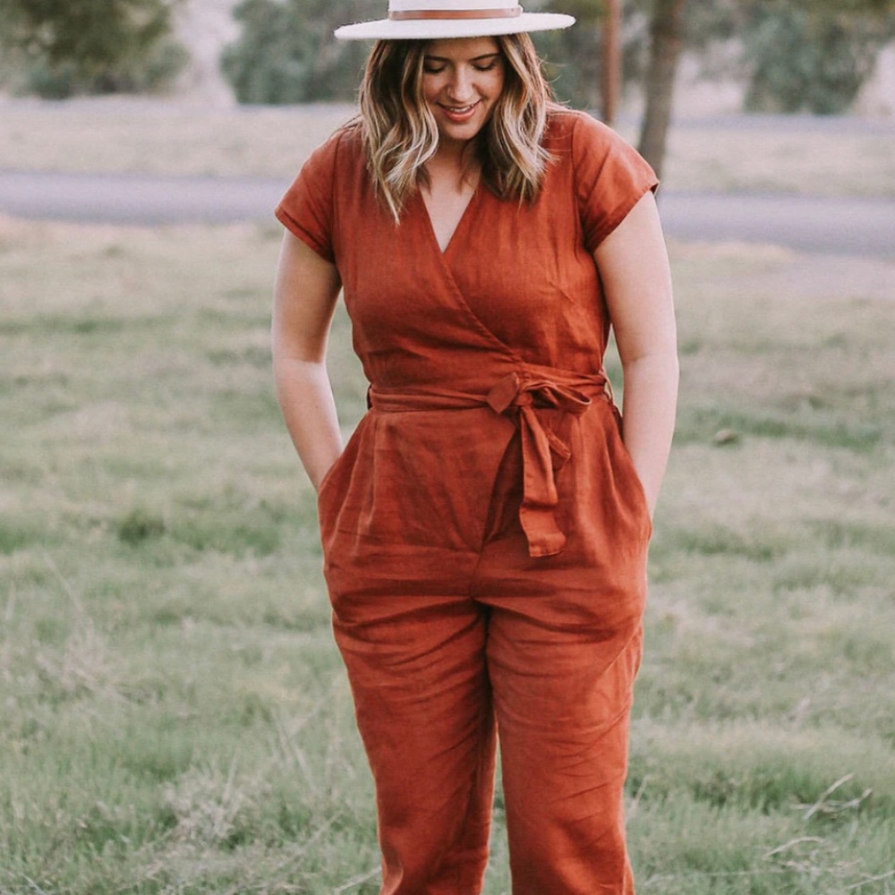 Not Perfect Linen Wrap Linen Jumpsuit